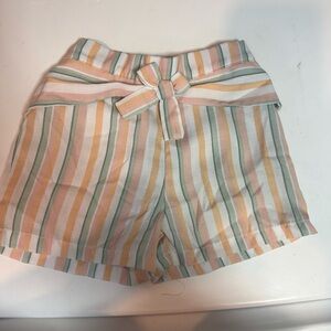 Striped Girl’s Shorts with Bow Detail